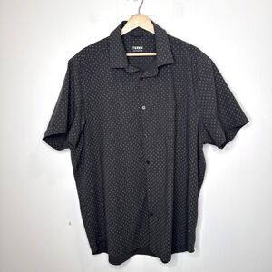 Teren Daily Driver Button Up Bamboo Shirt Men's 2XL AOP Short Sleeve Stretch XXL